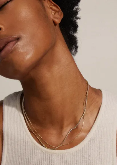 Mille Crystal Layered 2-in-1 Necklace | Gold sold by Bella Chic product image thumbnail 3