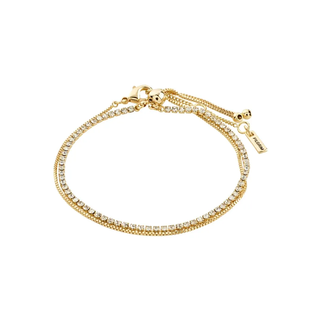 Mille Crystal 2-in-1 Bracelet | Gold sold by Bella Chic