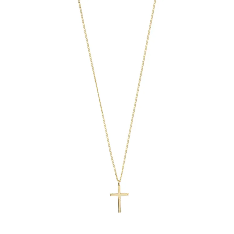 Daisy Recycled Cross Pendant Necklace | Gold sold by Bella Chic