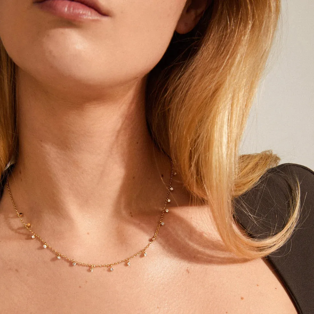 Maja Crystal Drops Necklace | Gold sold by Bella Chic product image thumbnail 3