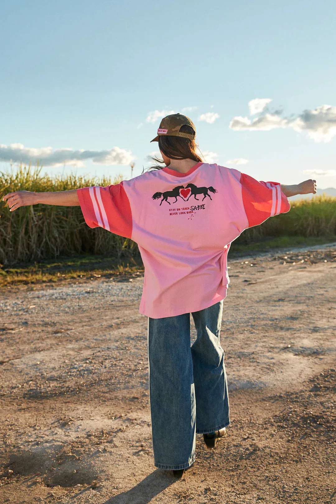 The Very Oversized Country Music V Neck Tee | Pink sold by Bella Chic product image thumbnail 3