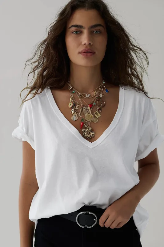 Nina V-Neck Tee | Ivory made by Free People