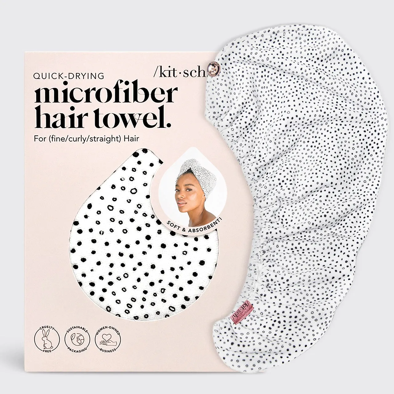 Quick Dry Hair Towel | Micro Dot sold by Bella Chic