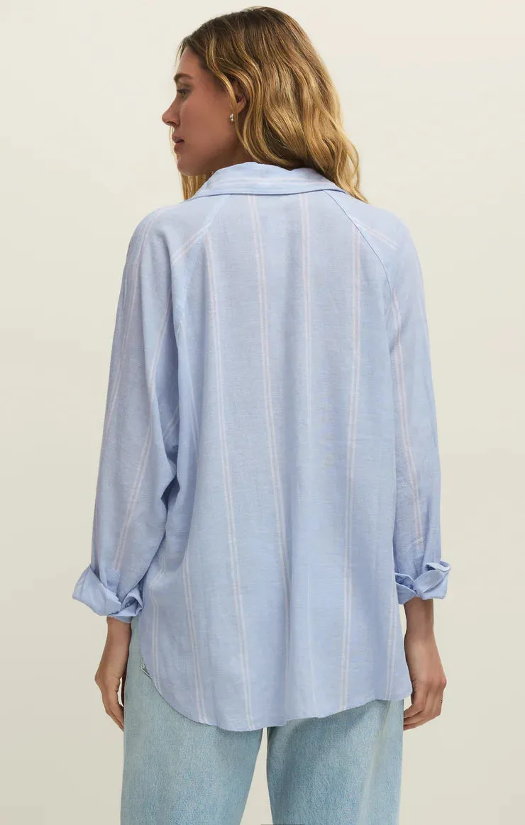 The Perfect Linen Striped Top | Blue Light sold by Bella Chic product image thumbnail 2
