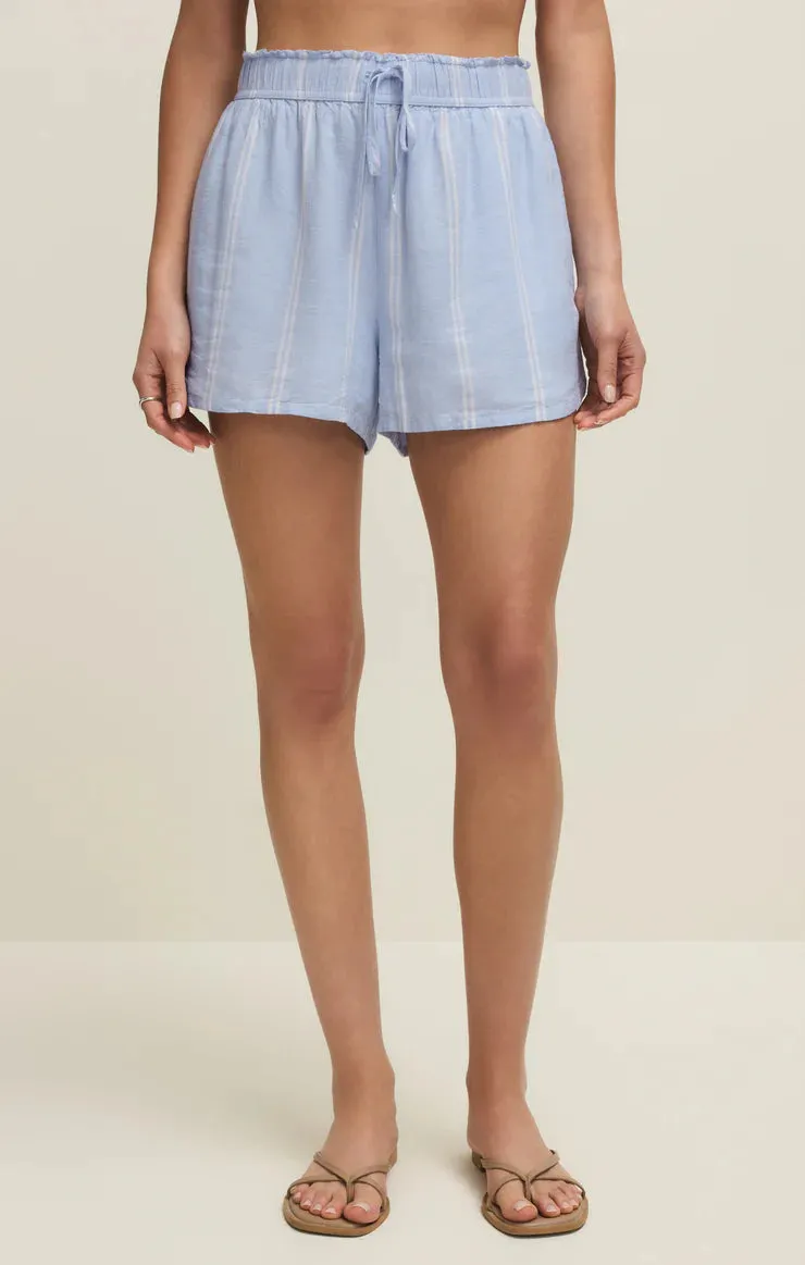 The Perfect Linen Striped Short | Blue Light sold by Bella Chic