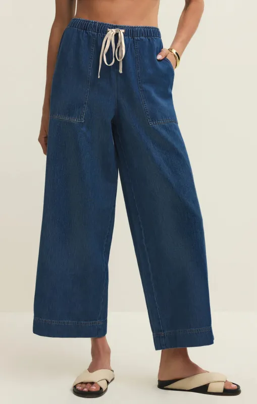Daycation Denim Utility Pant | Deep Water sold by Bella Chic