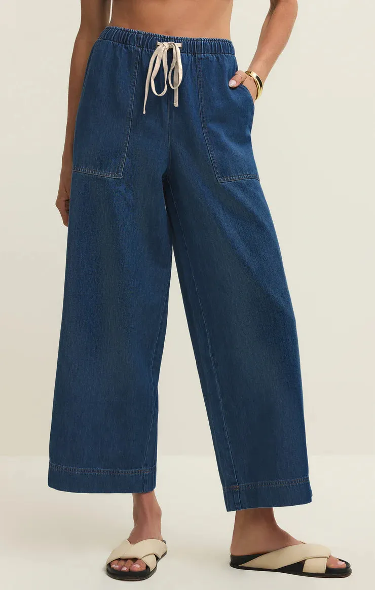 Daycation Denim Utility Pant | Deep Water sold by Bella Chic