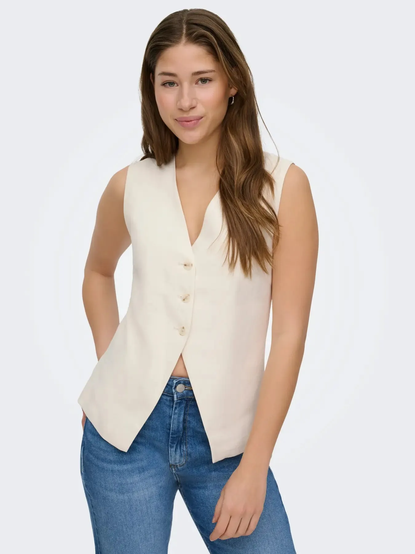 Tila Life Waistcoat | Cloud Dancer sold by Bella Chic product image thumbnail 4