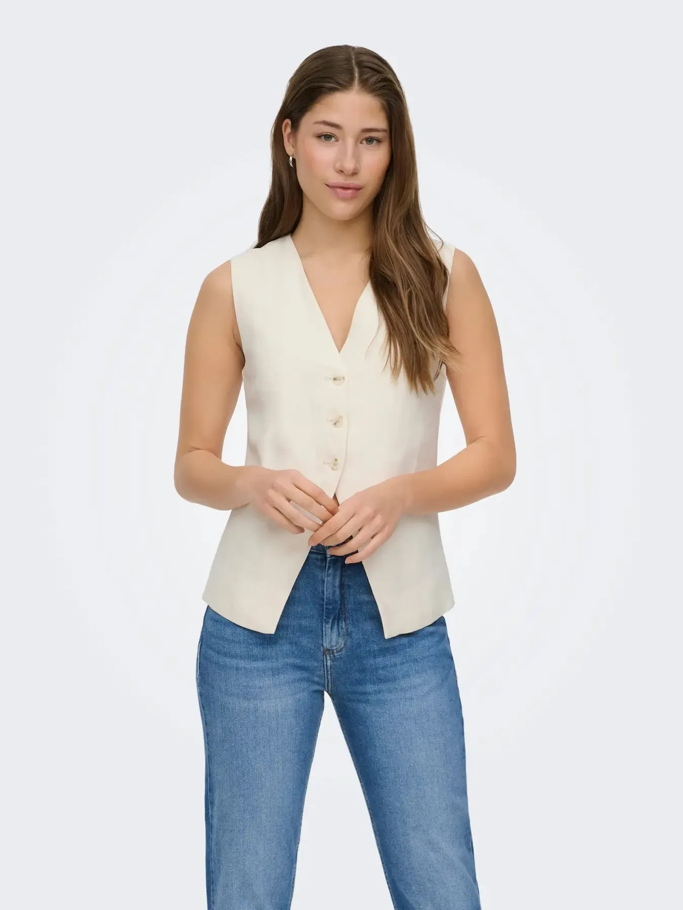 Tila Life Waistcoat | Cloud Dancer sold by Bella Chic