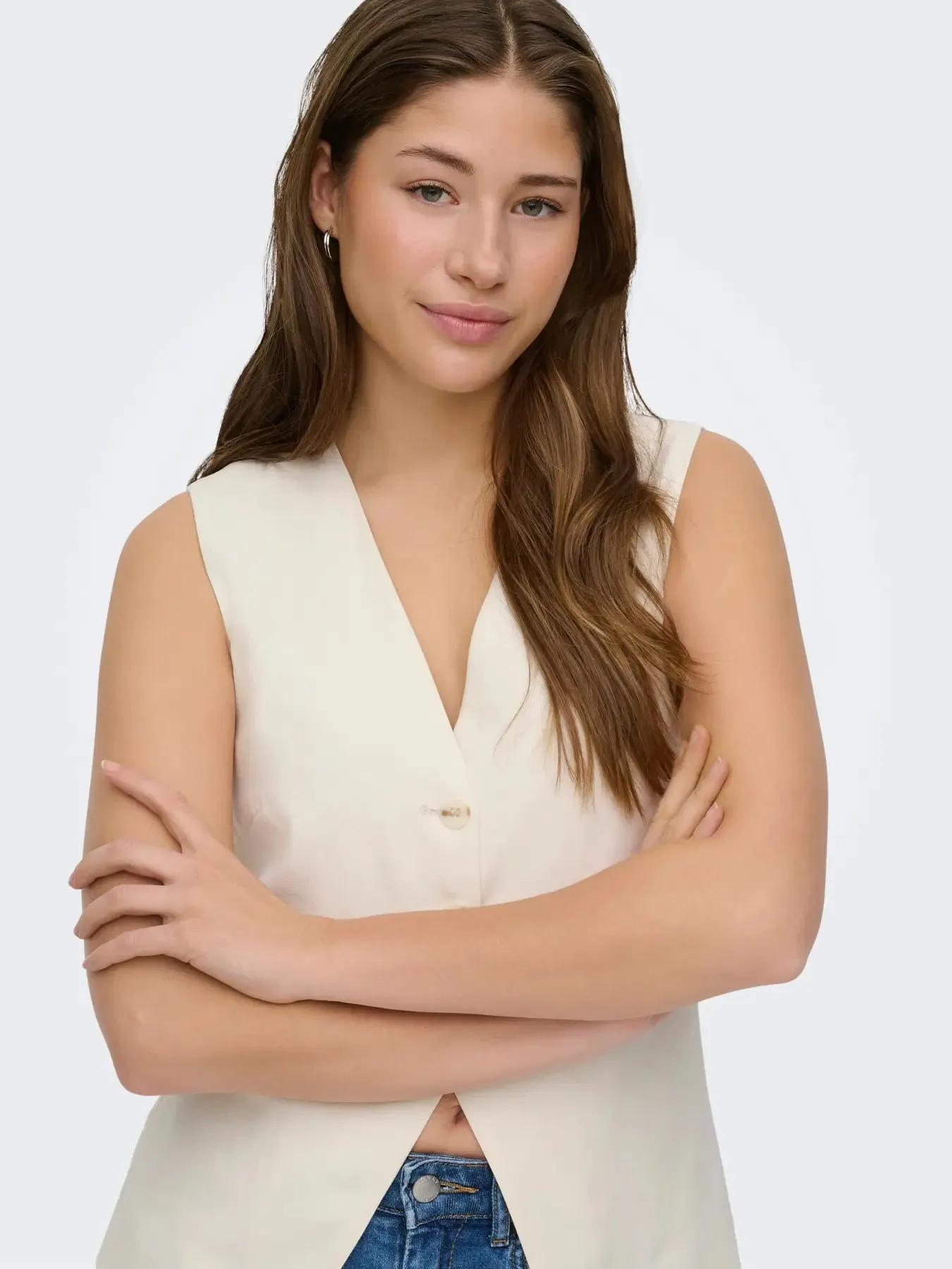 Tila Life Waistcoat | Cloud Dancer sold by Bella Chic product image thumbnail 5