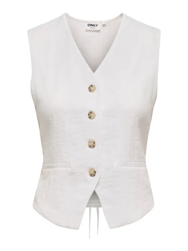 Lita Waistcoat | Bright White made by Only