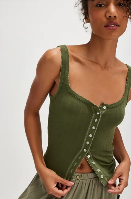 End Game Pointelle Tank | Army made by Free People