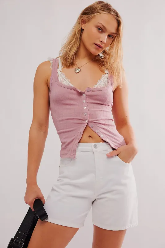 End Game Pointelle Tank | Mauve Zephyr made by Free People