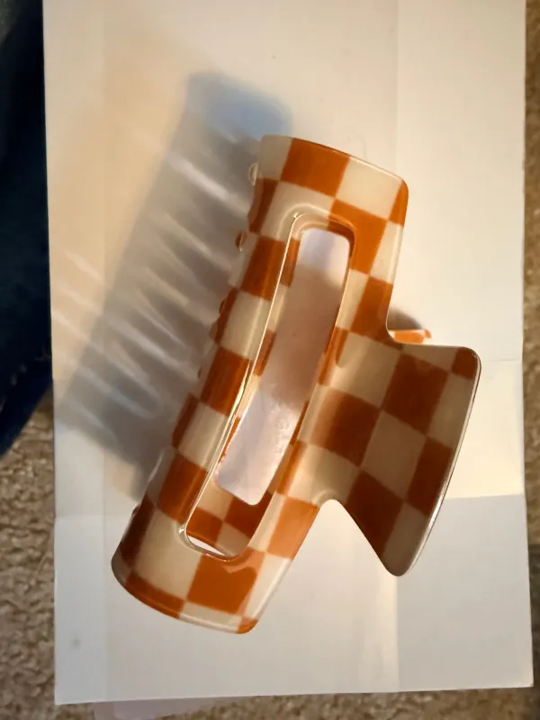 Checkered Claw Clip made by Bella Chic