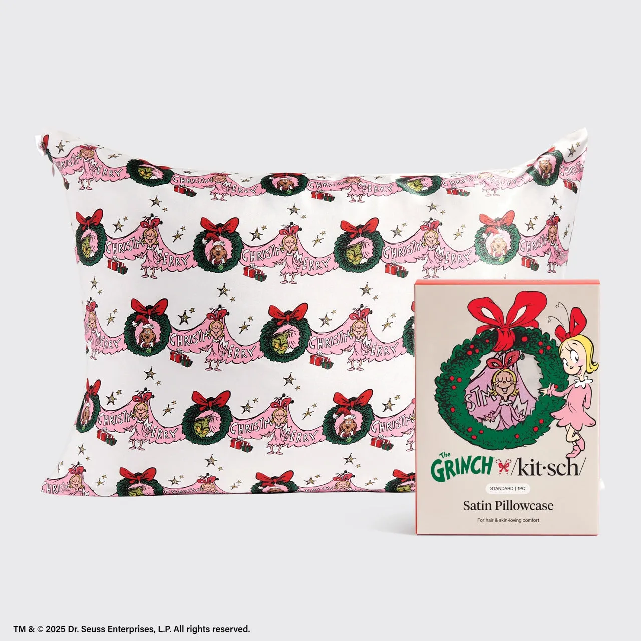 The Grinch X Kitsch Satin Pillowcase sold by Bella Chic product image thumbnail 2