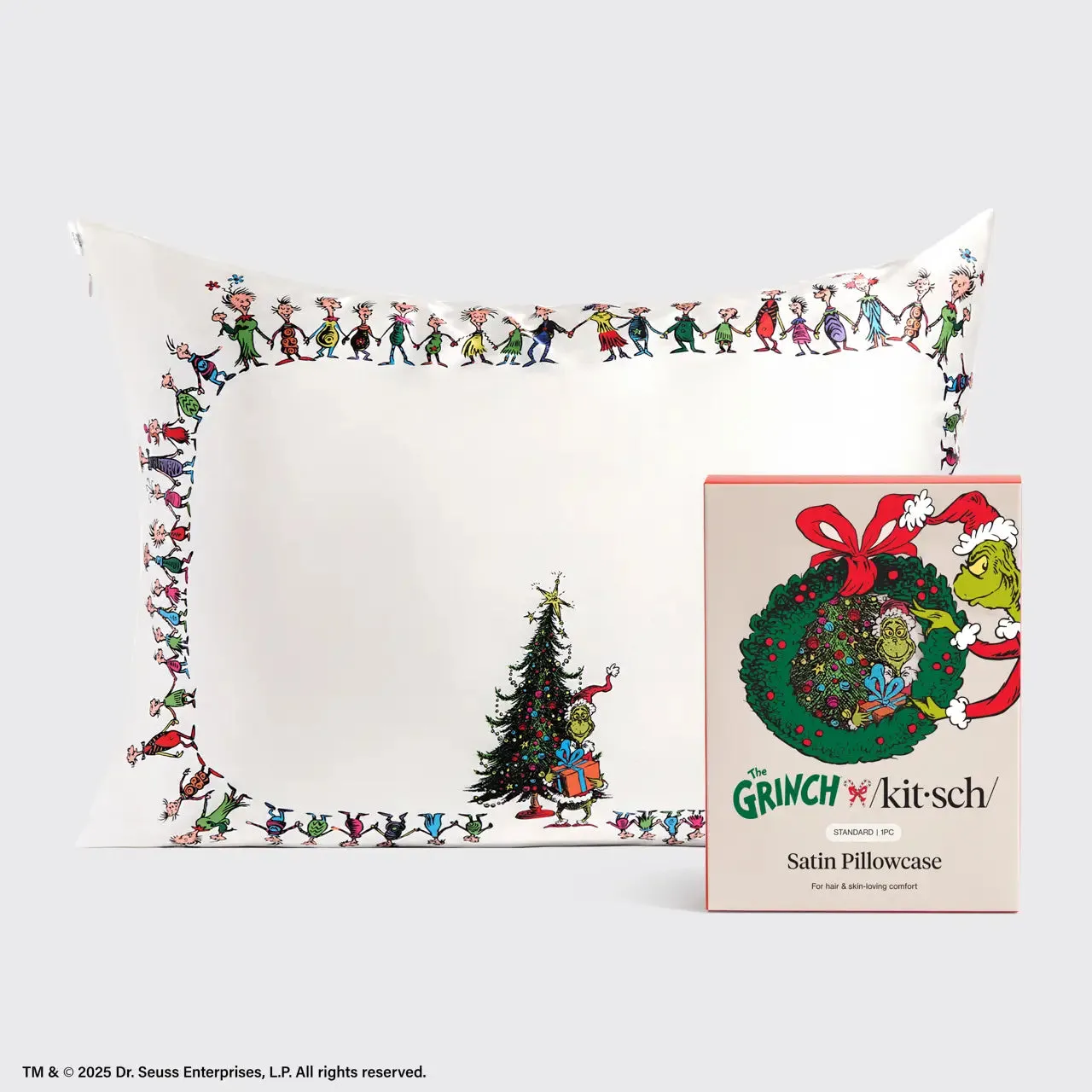 The Grinch X Kitsch Satin Pillowcase sold by Bella Chic