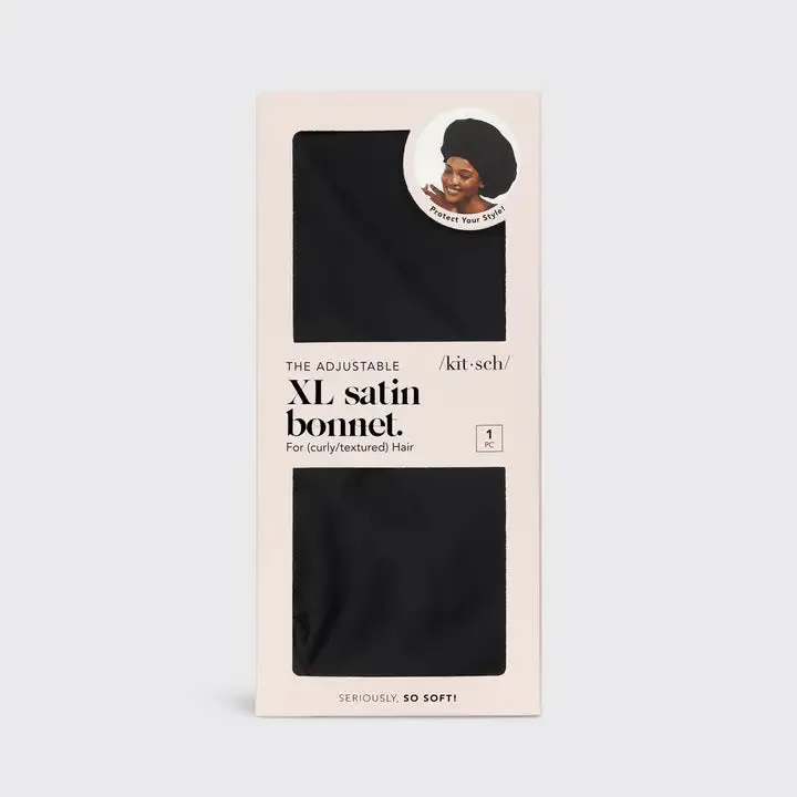 Satin Sleep XL Adjustable Bonnet | Black sold by Bella Chic product image thumbnail 2