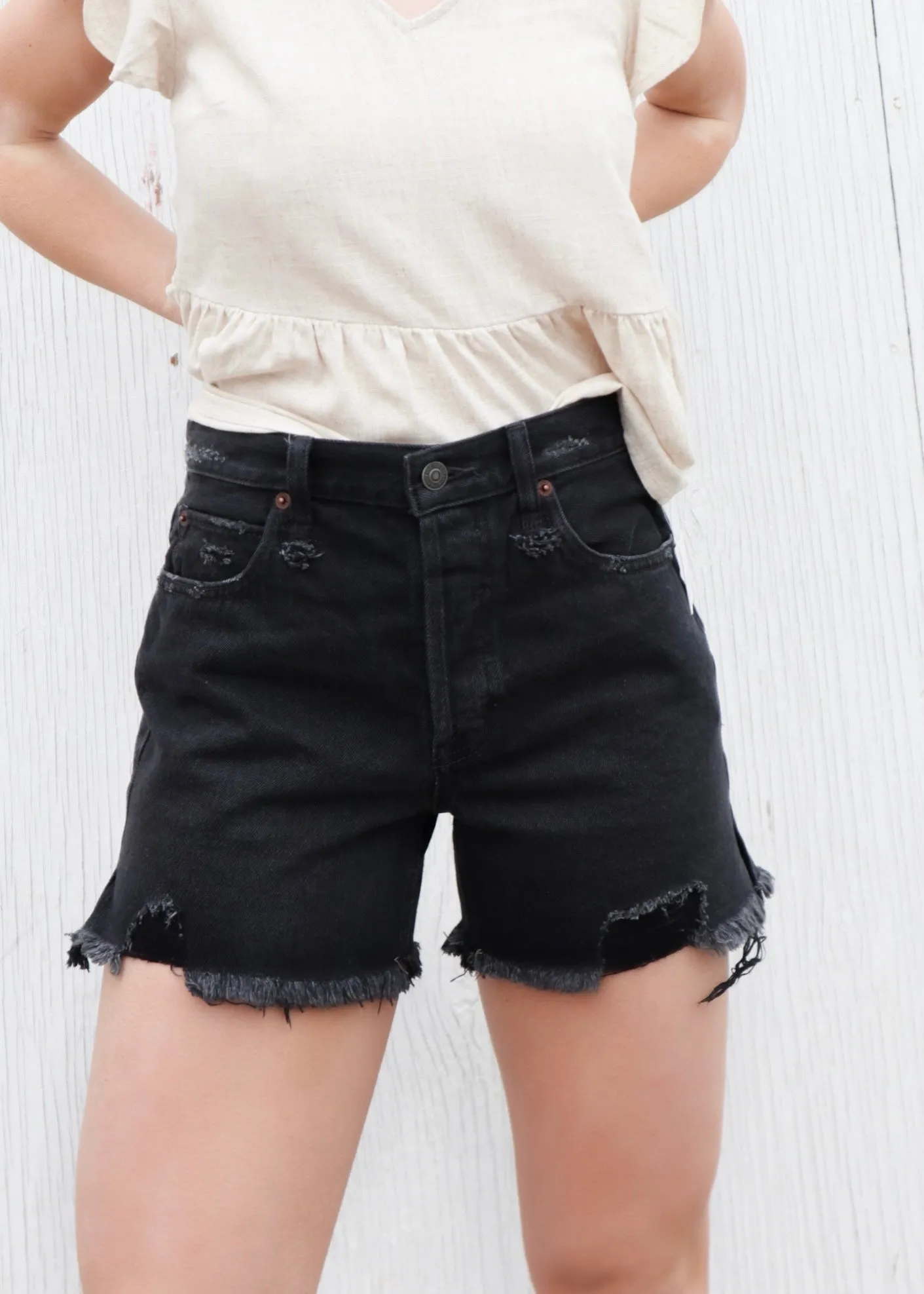 Makai Cut Off Shorts | Washed Black sold by Bella Chic product image thumbnail 5
