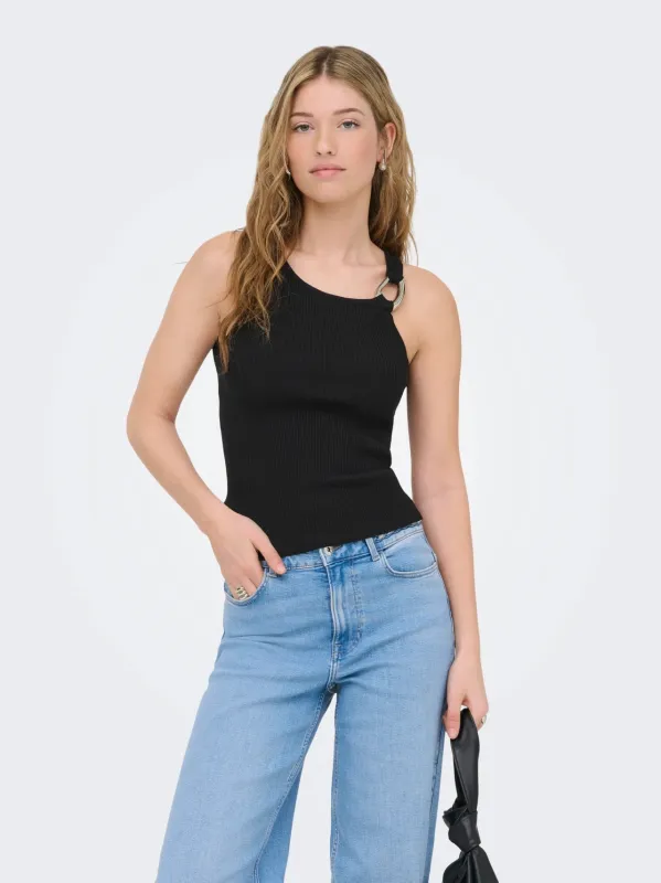 Meddi Knitted Tank Top | Black made by Only