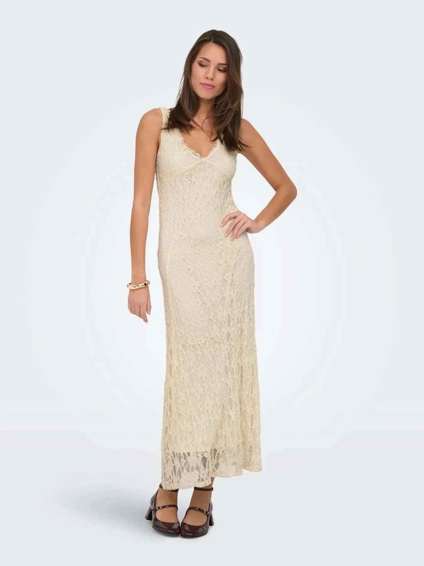 Albina V-Neck Lace Dress | Birch sold by Bella Chic
