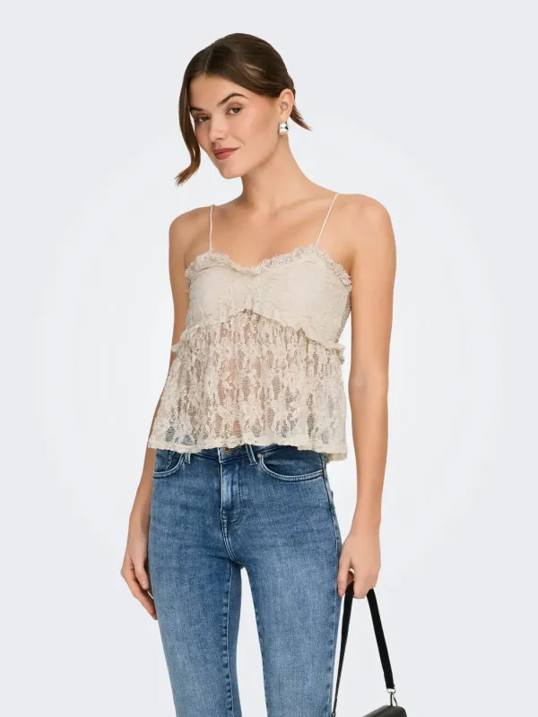 Albina Lace Singlet Top | Birch made by Only