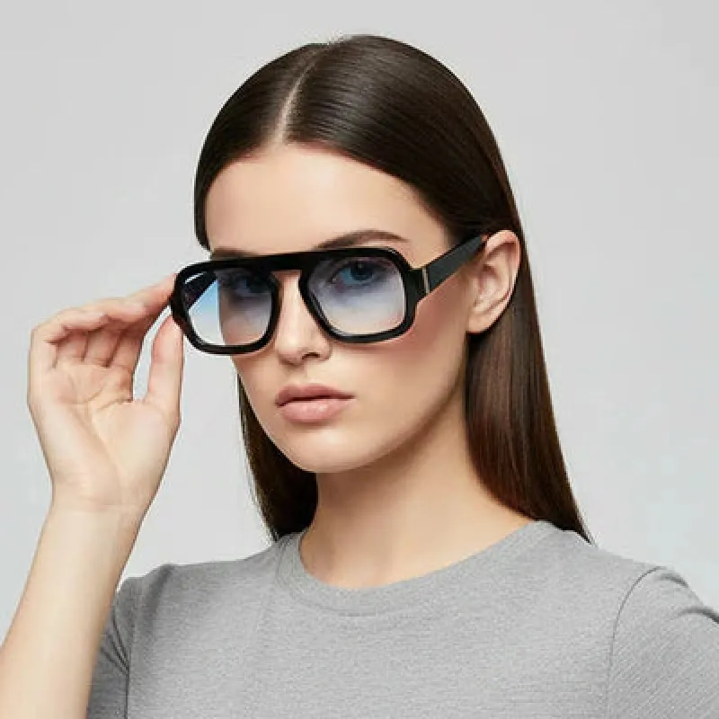Sloane Sunglasses | Black/Blue made by Bella Chic