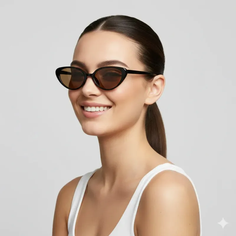 Lucy Sunglasses | Black/Brown made by Bella Chic