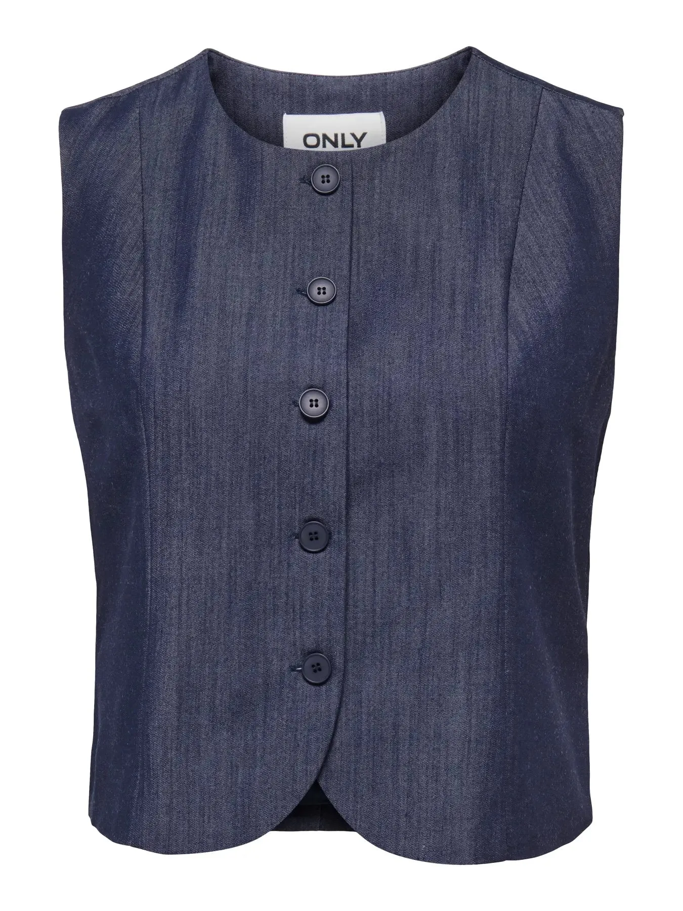 Malena Round Neck Vest | Navy Melange sold by Bella Chic