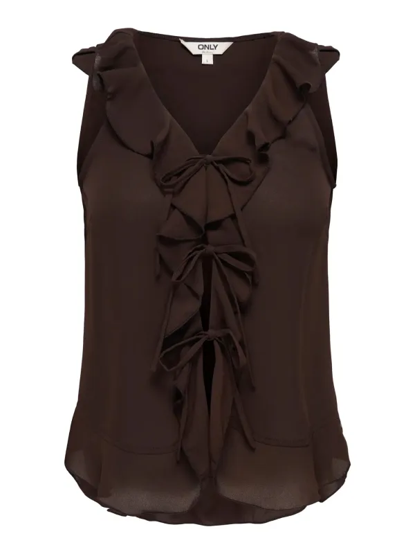 Monet Flowy Ruffle Top | Chocolate Martini made by Only