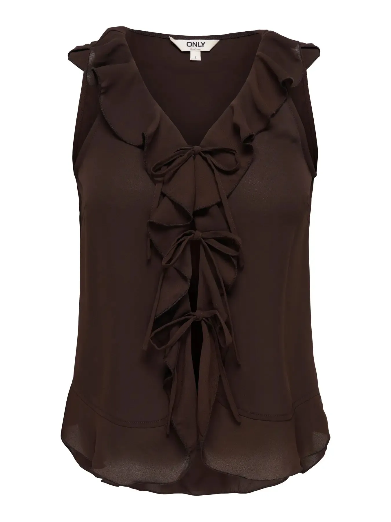 Monet Flowy Ruffle Top | Chocolate Martini sold by Bella Chic