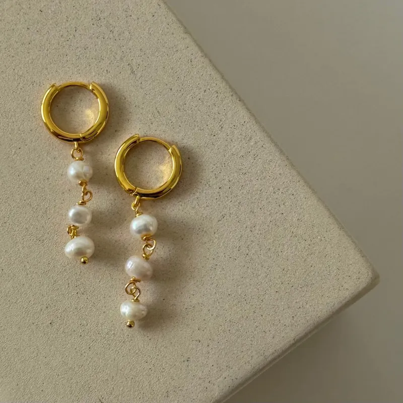 Pearl Drop Earrings made by Bella Chic