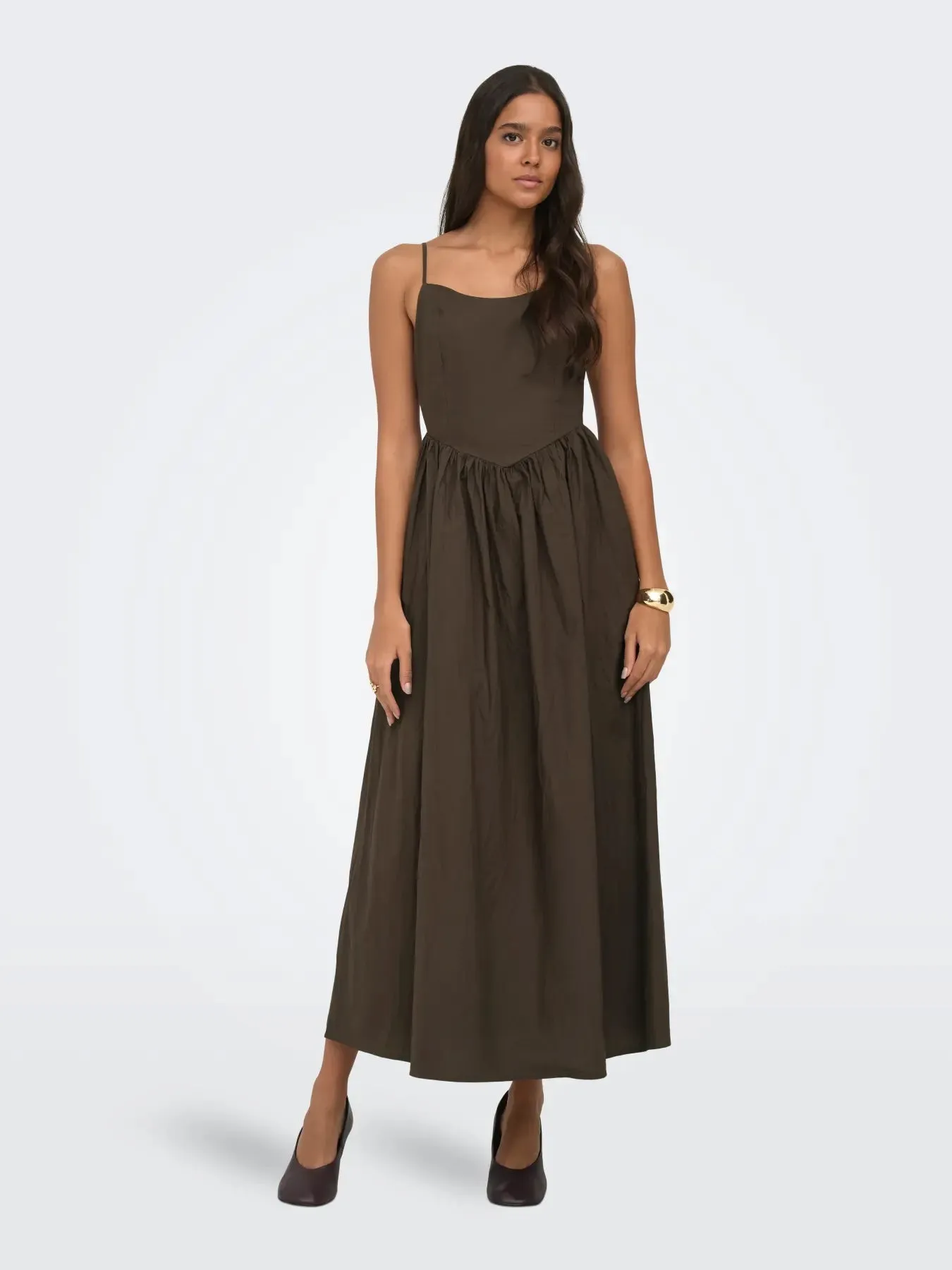 Likara Midi Dress | Brown sold by Bella Chic