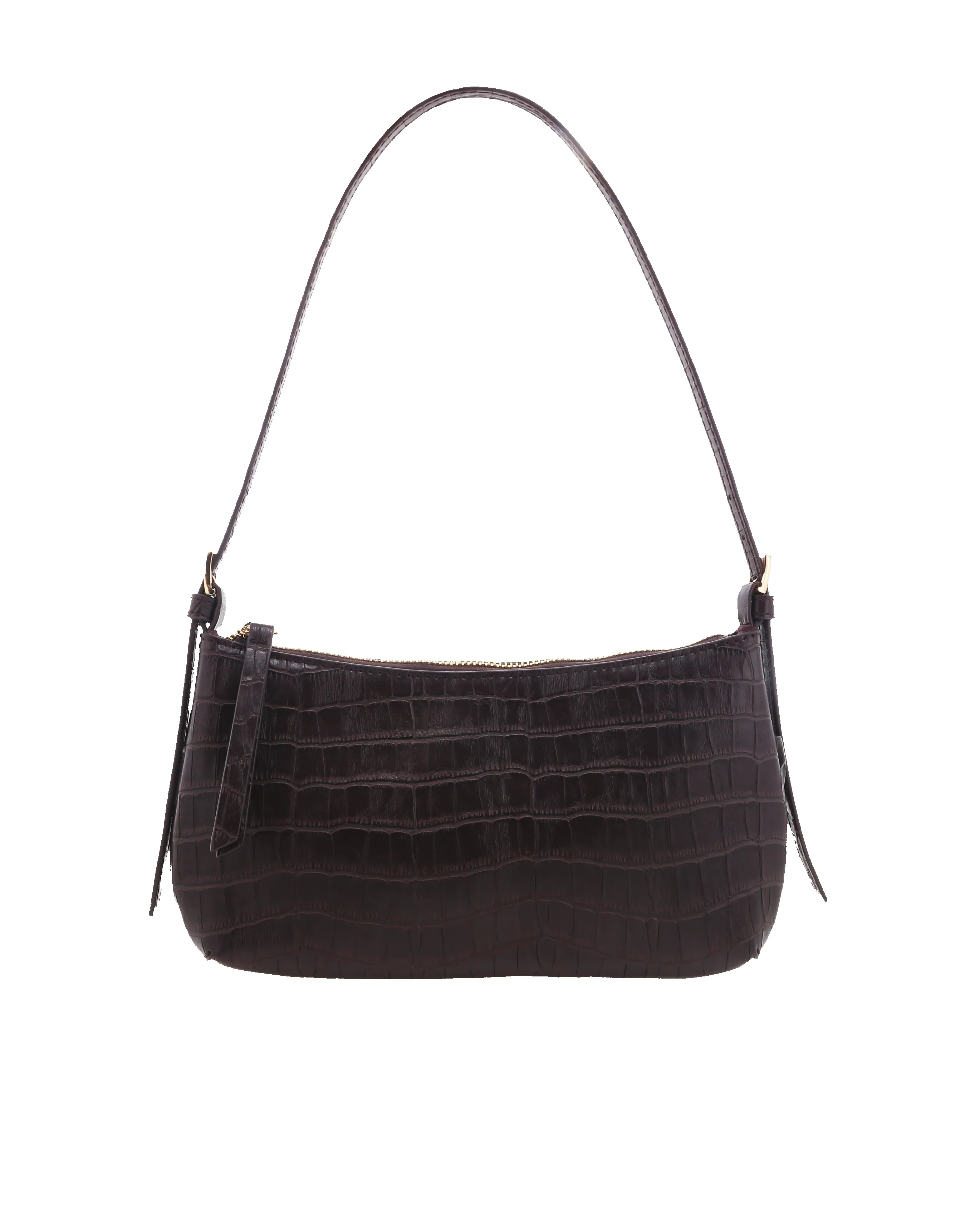 Elizabeth Shoulder Bag | Chocolate Croc sold by Bella Chic