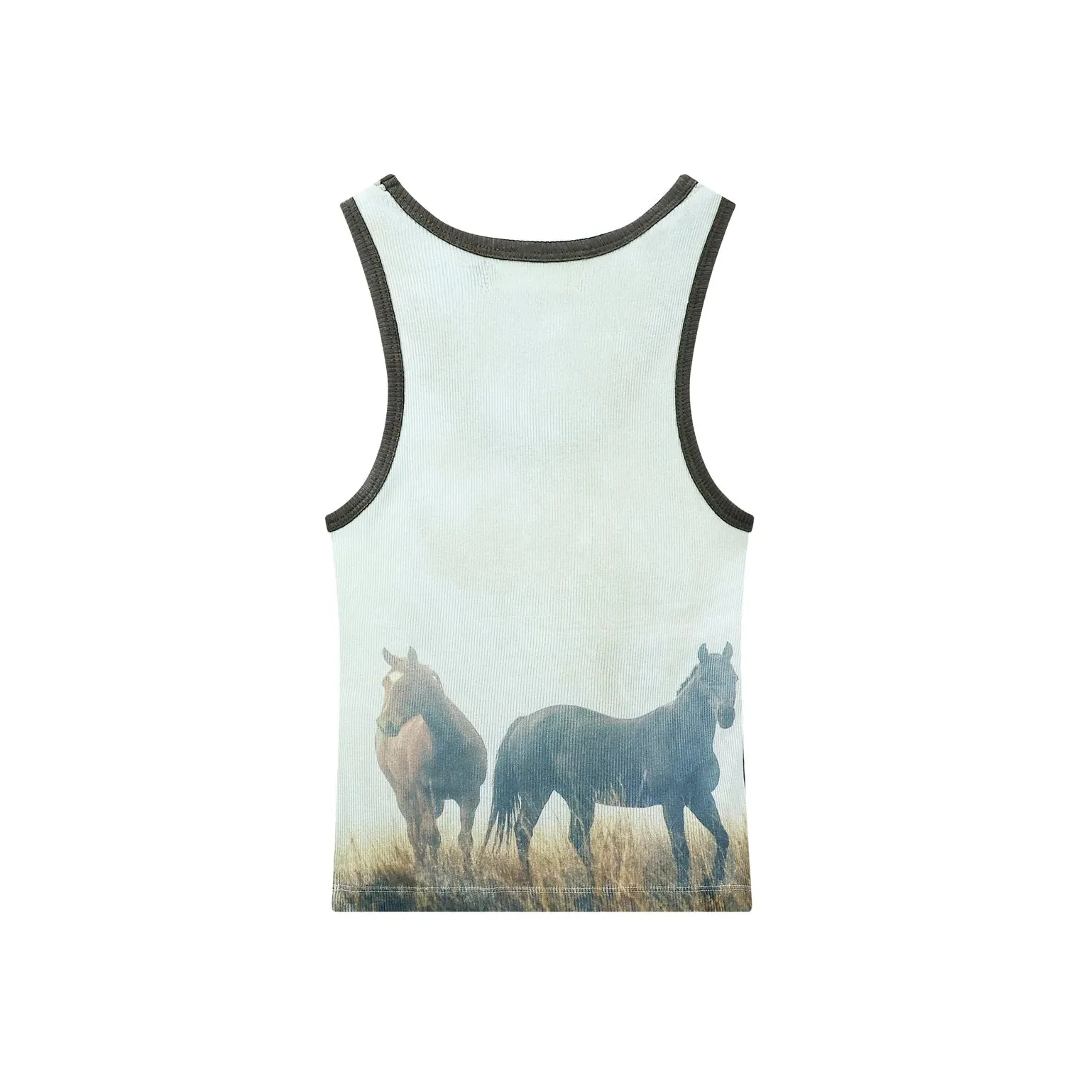 Ranch Life Rib Tank | White & Brown sold by Bella Chic product image thumbnail 5