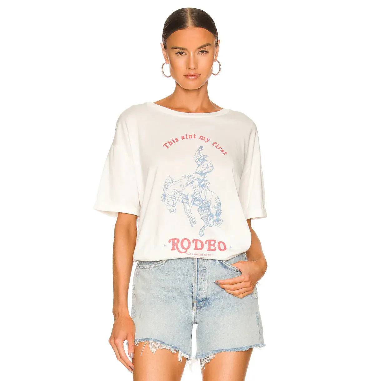 First Rodeo Oversized Tee | White sold by Bella Chic