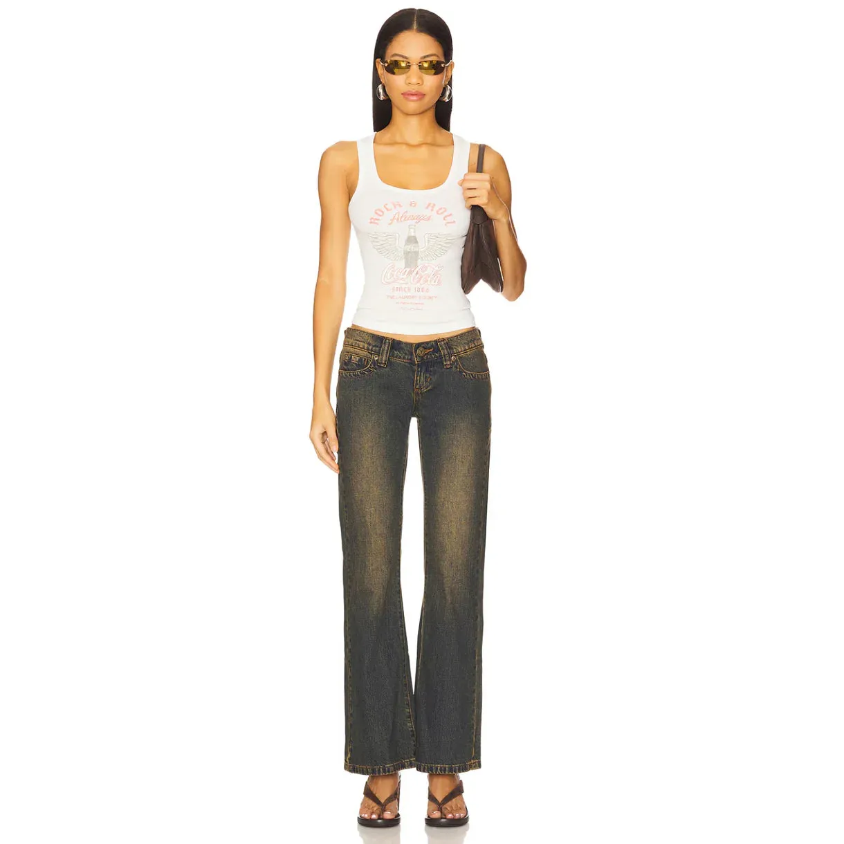 Coca Cola Rock & Roll Rib Tank | White sold by Bella Chic product image thumbnail 4