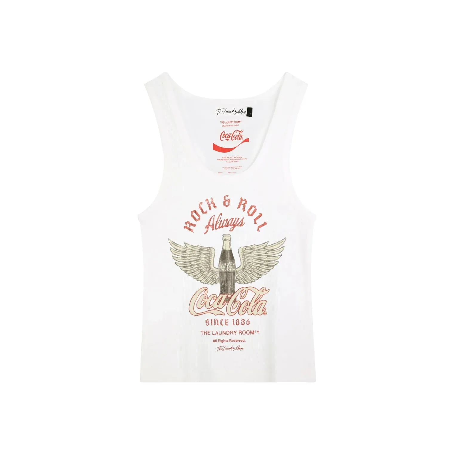 Coca Cola Rock & Roll Rib Tank | White sold by Bella Chic product image thumbnail 5