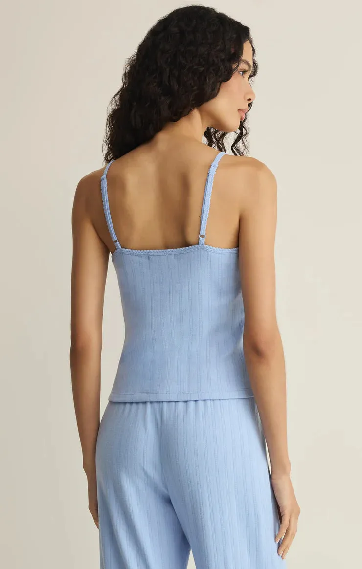 Lynn Pointelle Cami | Ice Blue sold by Bella Chic product image thumbnail 2