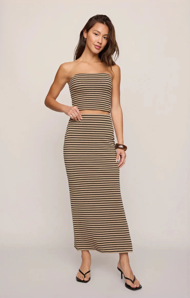 Caffari Stripe Tube Top Tank | Putty sold by Bella Chic product image thumbnail 4