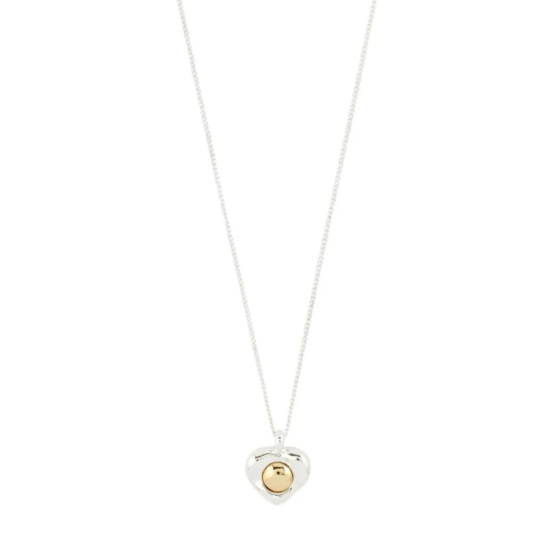 Nova Mixed Metal Heart Necklace | Silver made by Pilgrim