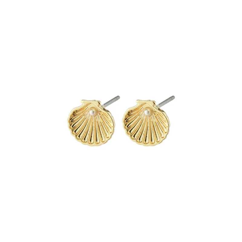 Opal Recycled Seashell Earrings | Gold made by Pilgrim
