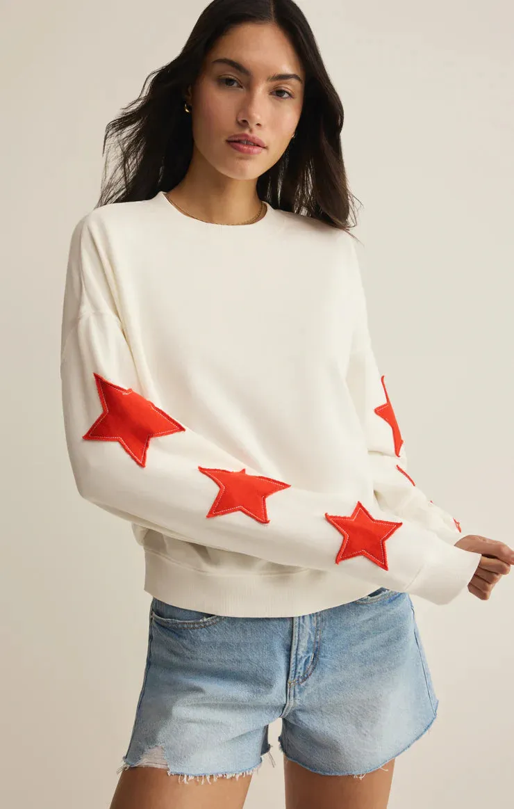 Stars First Date Sweatshirt | Sea Salt sold by Bella Chic product image thumbnail 4