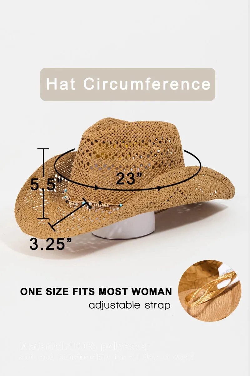 Bella Beaded Cowrie Cowboy Hat sold by Bella Chic product image thumbnail 4