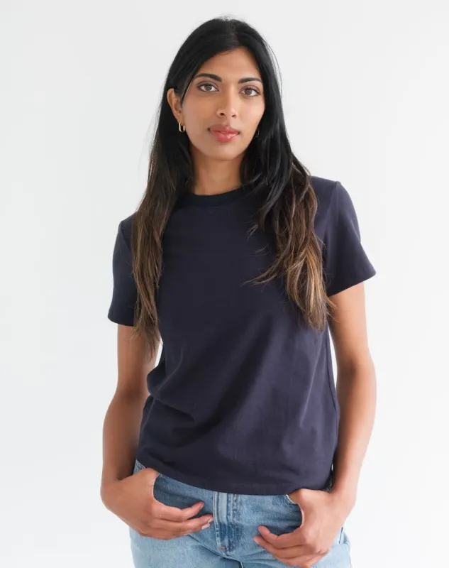 Paris Tee | Navy made by Brunette The Label