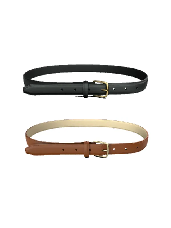 Coline Everyday Belt 2-Pack | Cognac/Black made by PIECES