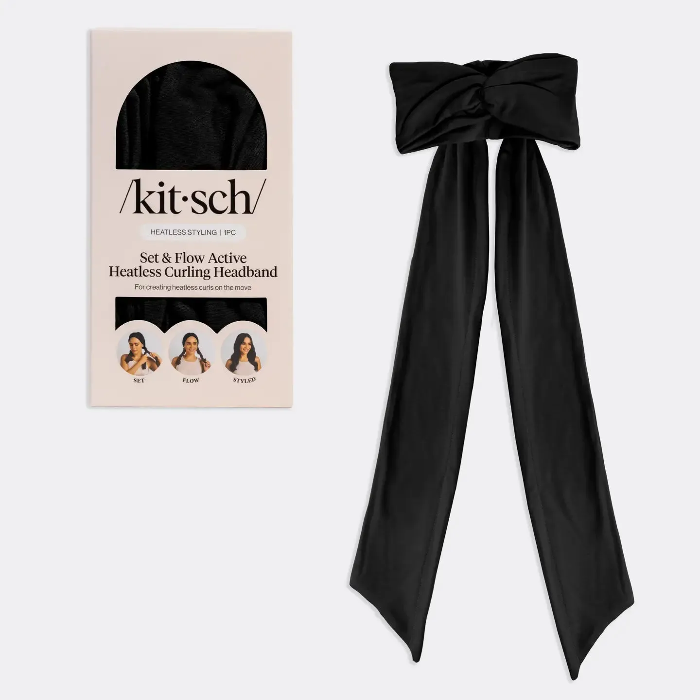 Set & Flow Heatless Curling Headband | Black sold by Bella Chic