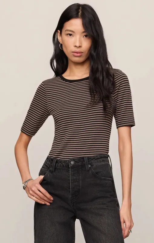 Freida Striped Tee | Wild Mushroom made by Z Supply