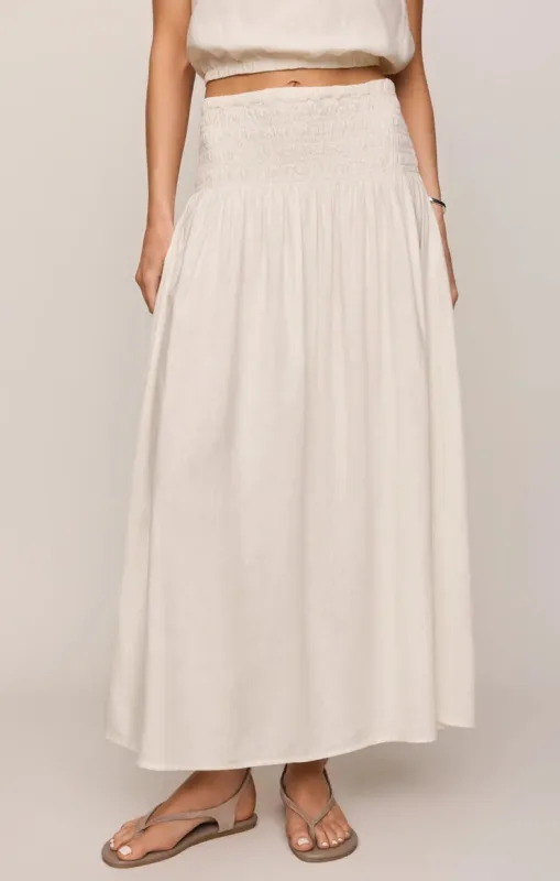 Brooke Smocked Linen Maxi Skirt | White made by Z Supply