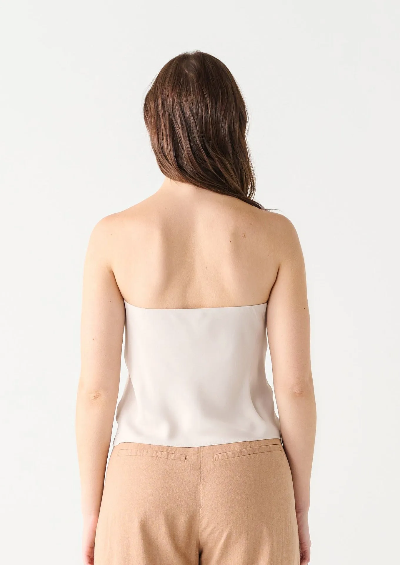 Strapless Satin Tank | Pearl sold by Bella Chic product image thumbnail 3