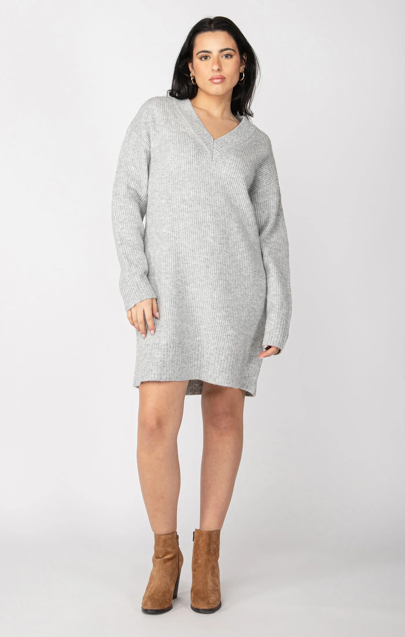 V-Neck Mini Sweater Dress sold by Bella Chic